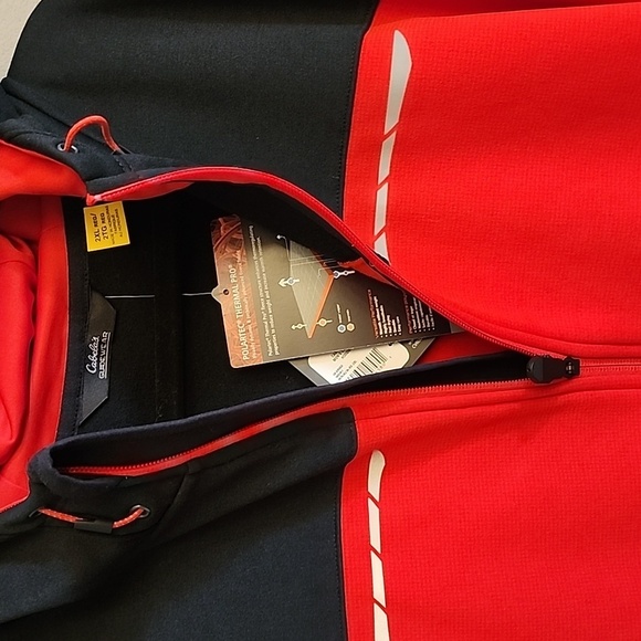 Cabela's Guidewear Men's Black and Red Hooded Jacket - Picture 3 of 14